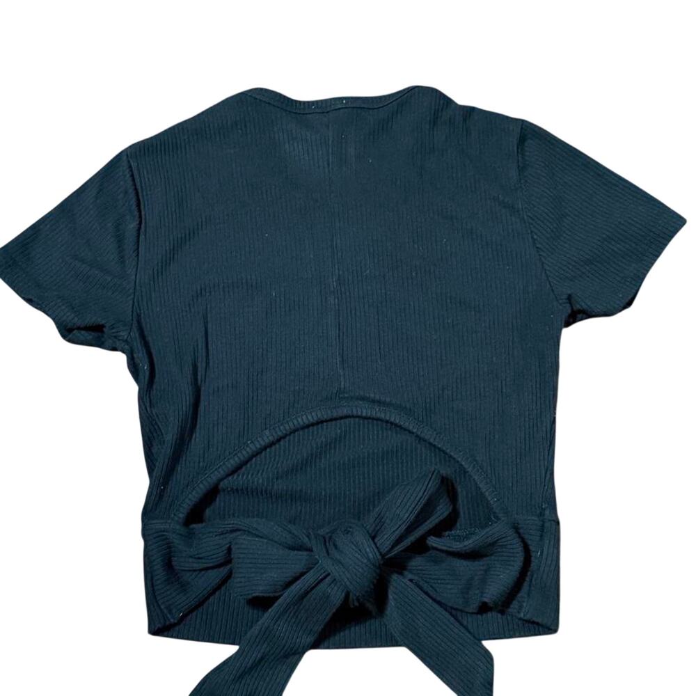 Garage black ribbed crop top